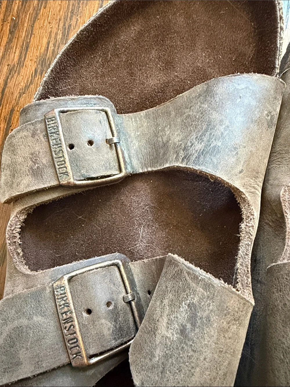 Birkenstock Brown Dual-Buckle Suede Sandals with Backstrap